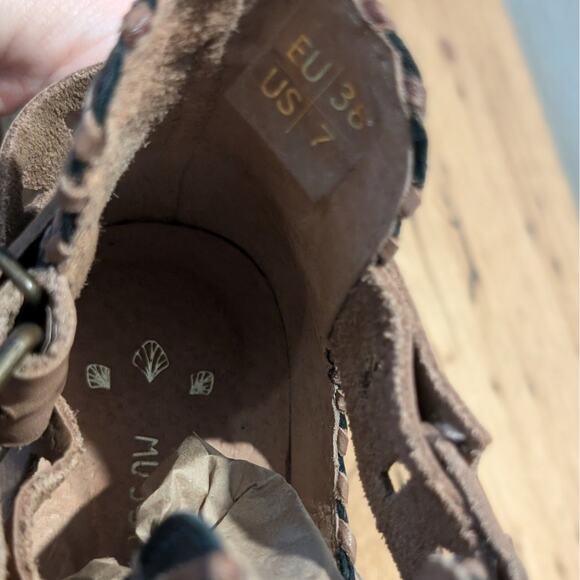 Musse & Cloud Black Brown Leather Aina Strapped Side Buckled Boots US Size 7 - Picture 7 of 11